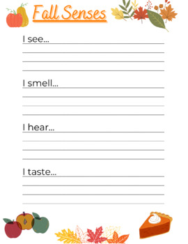 Preview of Fall Senses Worksheet