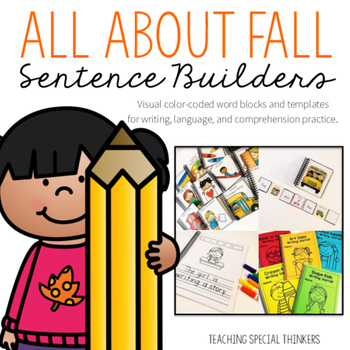 Preview of Fall Sentence Builders {Writing, Language, & Comprehension Practice}