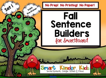 Preview of Fall Sentence Builders for Smartboard Set 1 Pre-Primer Dolch Words