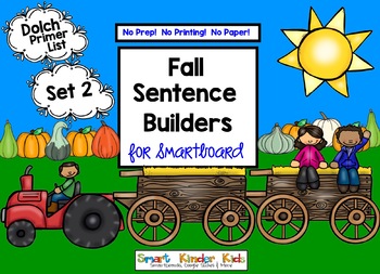 Preview of Fall Sentence Builders for Smartboard Set 2 Primer Dolch Words