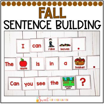 Preview of Fall Sentence Building Activity with Writing Pages