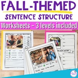 Fall Sentence Building Worksheets With Pictures To Make a 