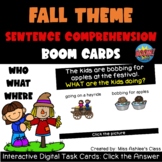 Fall Sentence Comprehension | WH Questions | BOOM Cards™