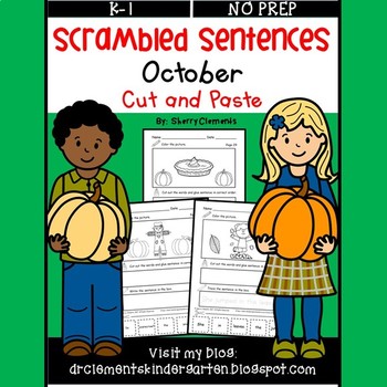 Preview of Fall Sentence Scramble | Sentence Building | Writing | October