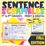 Fall Sentence Scrambles | Sentence Building | Sentence Writing