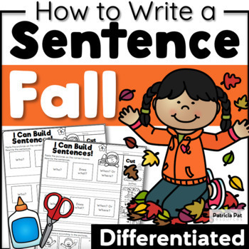 Preview of Fall Sentence Writing Complete Sentences | How to Write a Sentence | November
