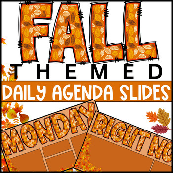Preview of Fall/September - Agenda - Daily Slides - Cute, Fun, Leaves, Aesthetic, Seasonal
