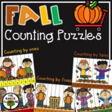 Fall Sequencing Puzzles- Counting by ones, by fives and by tens