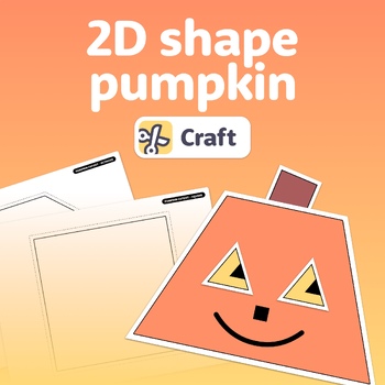 Preview of Fall Shape Craft | Pumpkin Bulletin Board | October & Halloween 2D Shape Center