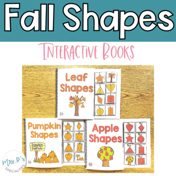 Preview of Fall Shapes Interactive Books - Leaves - Apples - Pumpkins