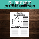 Fall Short Story Reading Summary Printable Activity | Grap