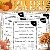 Fall Sight Word Poems | Sight Word Worksheets | Fall Songs