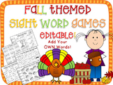 Fall Sight Word Printable Games {Editable!}