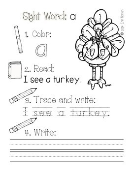 Fall Sight Word Sentences by Dr Nation's Education | TpT