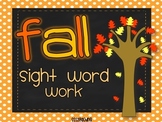 Fall Sight Word Word Work