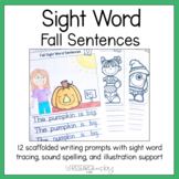 Fall Sight Word Writing Prompts Kindergarten