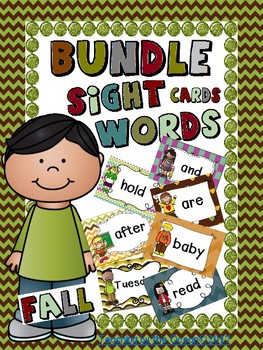 Preview of Sight Words Cards BUNDLE - Fall Themed