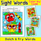 Color by Sight Words Fall Activities - Johnny Appleseed, S