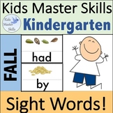 Fall Sight Words - Hands-On Activities (100 Sight Words)