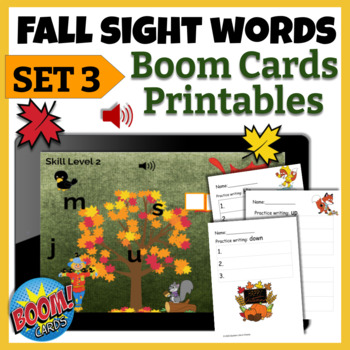 Preview of Fall Sight Words Boom Cards Set 3