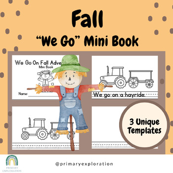 Preview of Fall Sight word Mini Book "We Go" for Primary - 3 templates & lesson