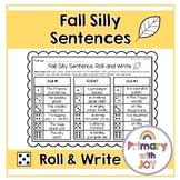 Fall Silly Sentences | Halloween Roll & Write | Halloween Writing