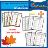 Fall Simple Addition & Subtraction Number Bonds Worksheets