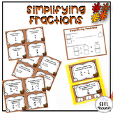 Fall Simplifying Fractions Task Cards