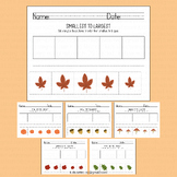 Fall Size Ordering Sort by Size Smallest to Largest Autumn