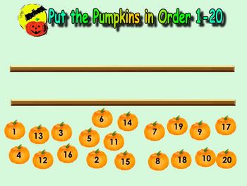 Preview of Fall Smartboard file: Pumpkins, Bats and Ghosts