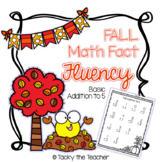 Fall Smiley Math Addition Fact Fluency | Addition to 5