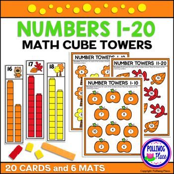 Preview of Fall Snapping Math Cube Towers Building Numbers 1-20