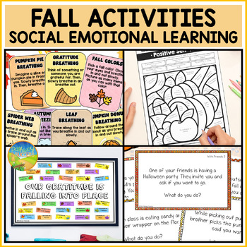 Preview of Fall SEL Skills Activities for Thanksgiving, Gratitude, and Thankfulness