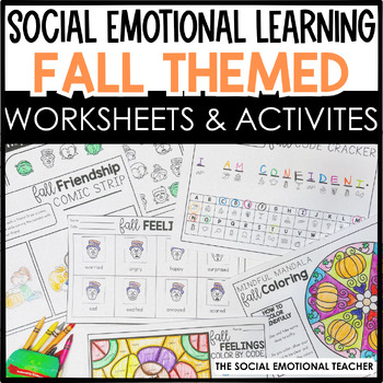 Preview of Fall Social Emotional Learning Activity Worksheets