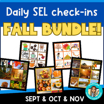 Preview of Fall Social Emotional check-ins BUNDLE: 36! [September, October, November!]