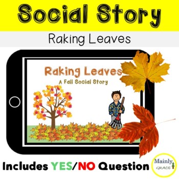 Preview of Fall Social Story - Raking Leaves