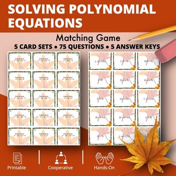 Preview of Fall: Solving Polynomial Equations Matching Games