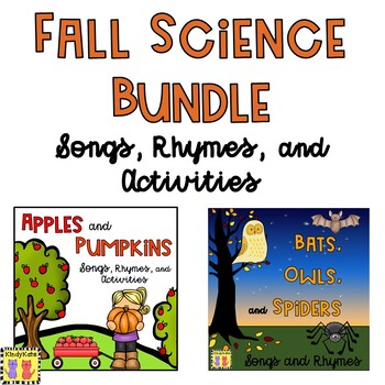 Preview of Apples, Pumpkins, Bats, Owls, Spiders Circle Time Songs and Rhymes BUNDLE