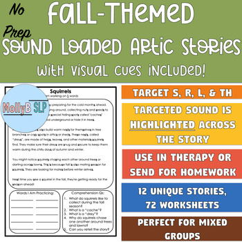 Preview of Fall Sound Loaded Articulation Stories with Visual Cues S R TH L: Mixed Groups