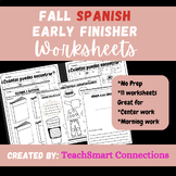 Fall Spanish/Español Early Finisher Worksheets/I'm done, n