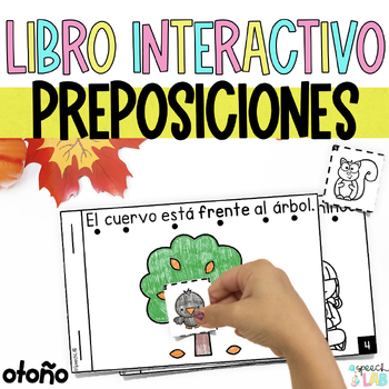 Preview of Fall Spanish Prepositions Flip Book | Libro interactivo Preposiciones de Lugar