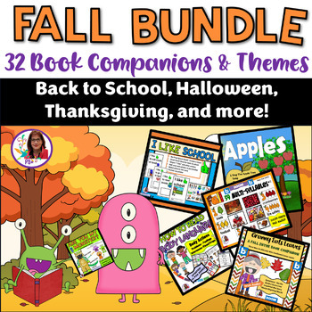 Preview of FALL Speech & Language Book Companions & Themes BUNDLE