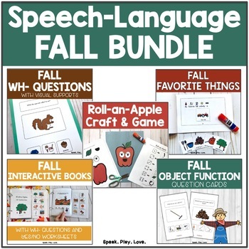 Preview of Fall Speech Therapy Activities BUNDLE - Early Language - Visuals - Autism