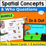 Fall Speech Therapy Activities Wh Questions and Spatial Co