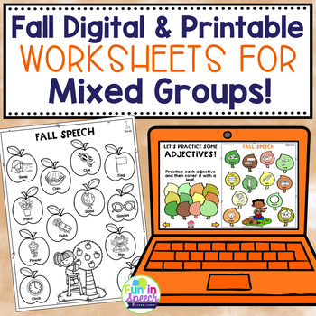 Preview of Fall Speech Therapy Activities for Mixed Groups