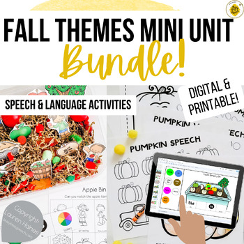 Preview of Fall Speech Therapy Activity Bundle Mini Units