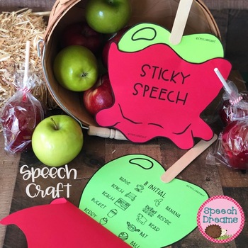 Preview of Fall Speech Therapy Craft: Candy Apple