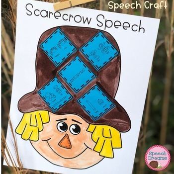 Preview of Fall Speech Therapy Craft: Cut and Paste Scarecrow
