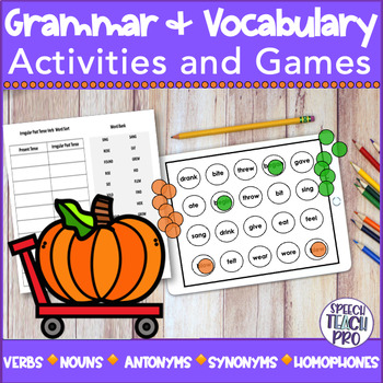 Preview of Fall Speech Therapy | Grammar and Vocabulary