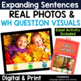 Fall Speech Therapy Activities,  Real Photos & WH Question